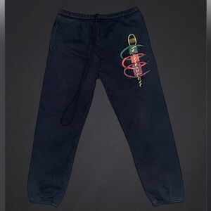 Supreme Black Sweatpants with Multicolor Logo